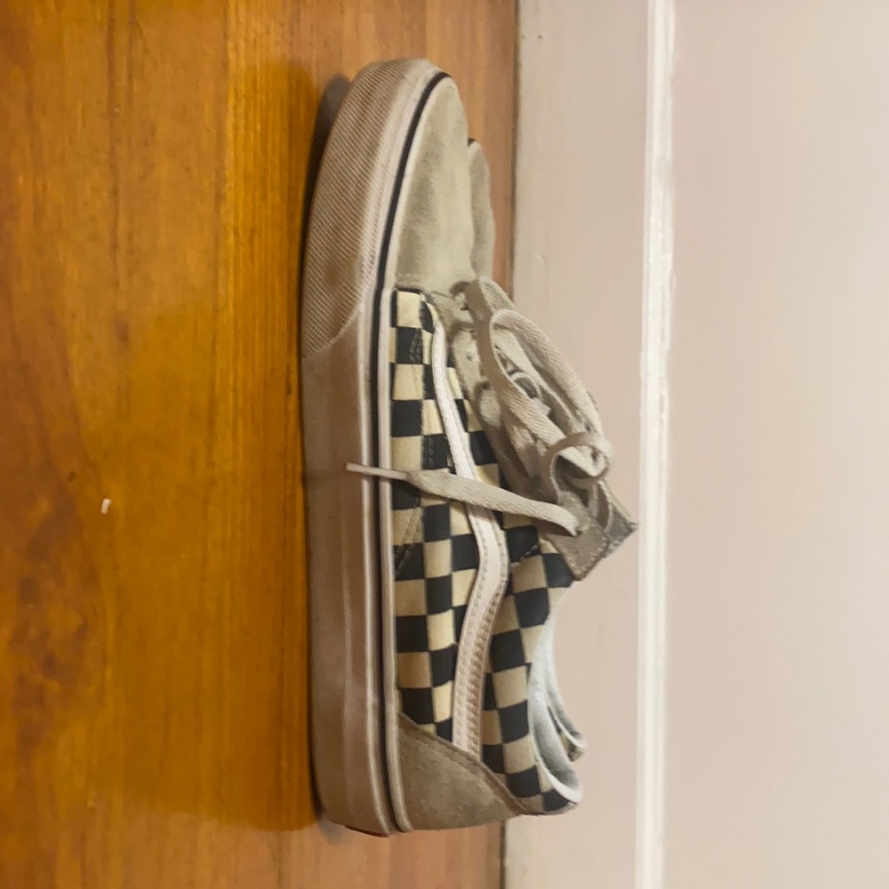 Vans, Size 8, White and Black